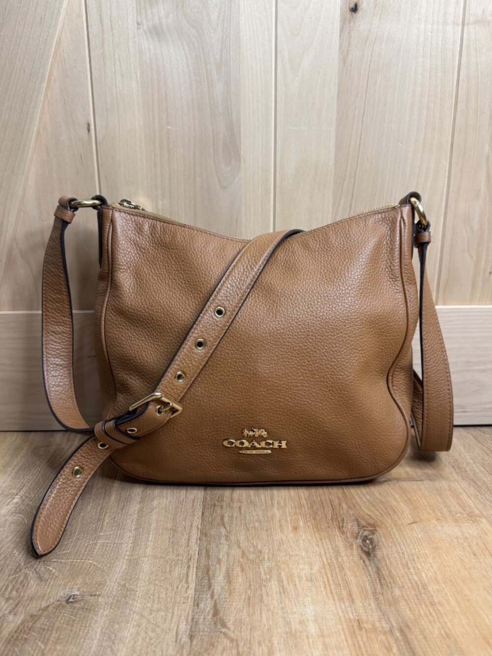 Coach Ellie File Bag Brown Leather Crossbody Shoulder Bag C1648 Adjustable Strap